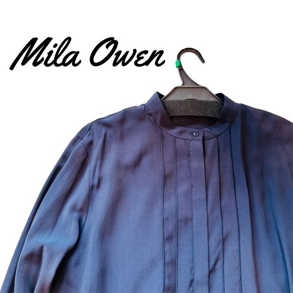 ミラオーウェン Mila Owen フロントデザインスタンドカラーブラウス レディース JPN:1 キャミソール付き