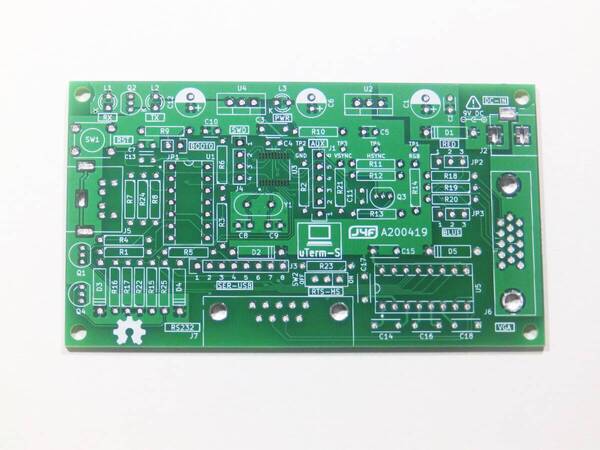 uTerm-S 製作用 プリント基板 緑色 VT100 ライクなターミナル マイコン VGA PS/2 RS232 STM32F030F4P6 ewozt