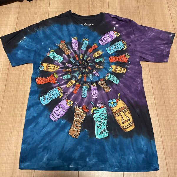 liquid blue リキッドブルー タイダイ モアイ モアイ像 サイケ Tシャツ M