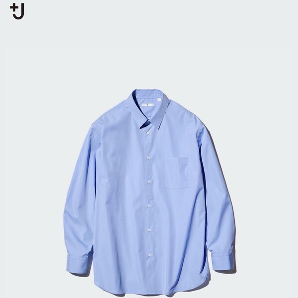 【未使用】UNIQLO ユニクロ +J ブロードシャツ 62ブルー Mサイズ