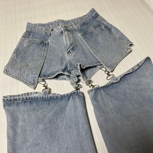 ヴォルカンアンドアフロダイティ 変形デニム セパレートデニム セパレートジーンズ ダンス VOLCAN&APHRODITE