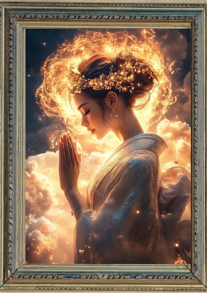 P674 女神様 【開運風水絵画風・ヒーリングアート】