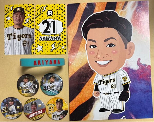 阪神 タイガース 秋山拓巳選手 グッズ 8点セット