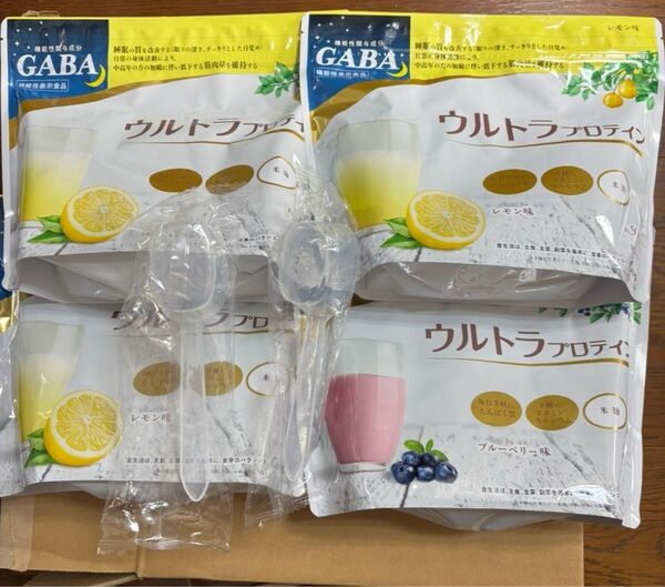 カーブス スーパープロテイン 4袋セット レモン味3個 ブルーベリー味1個