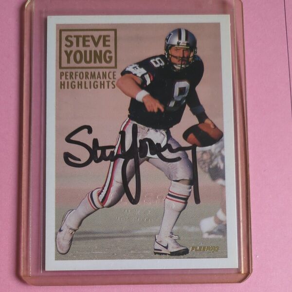 Steve Young 直筆サイン入り トレーディングカード Fleer 1993