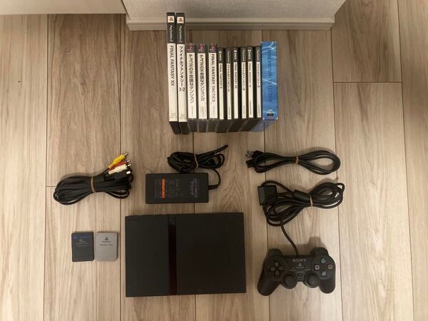 【美品】プレイステーション2 SCPH-70000 (チャコール・ブラック) ファイナルファンタジー4〜12、他