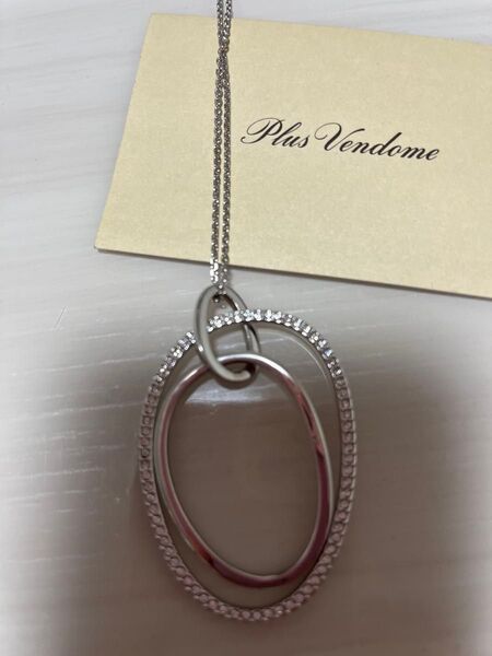 【美品】Plus Vendome ネックレス シルバー ラインストーン