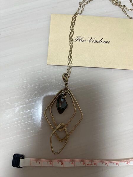 【美品】Plus Vendome ネックレス ゴールド スモーキーカラーストーン