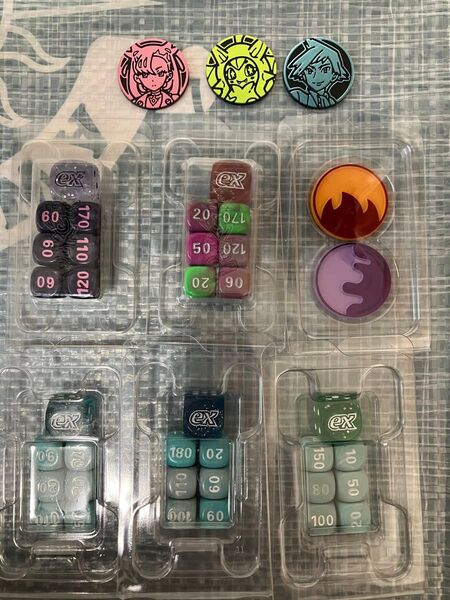 ポケモンカード 海外ダメカンダイス ETB どく やけど マーカー マリィ ダイゴ コイン オーガポン