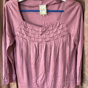 シビラ Sybilla ★トップス★長袖 カットソー ★サイズL ★パープル系★シルク使い レディース★薄生地