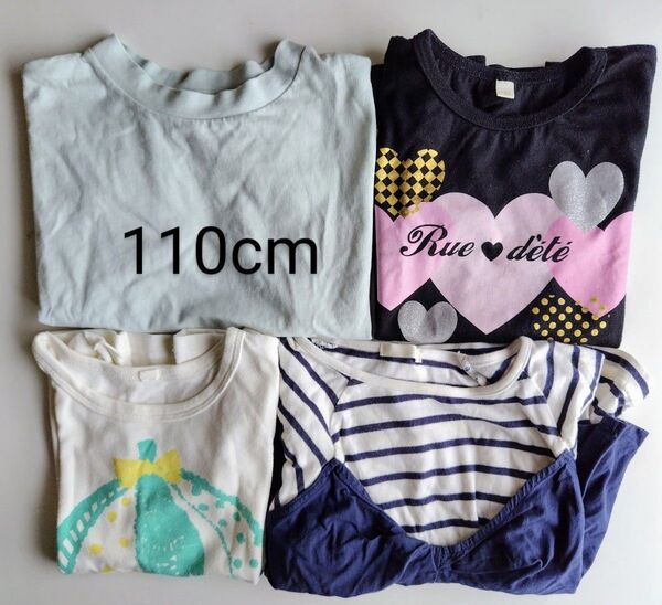 Tシャツ 半袖 カットソー GU 110cm 4枚セット 女の子まとめ売り 夏物 西松屋