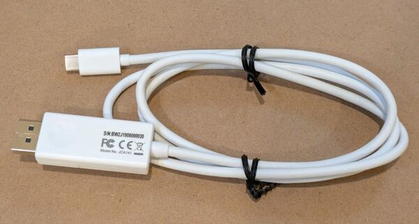j5create JCA141 USB Type-C to 4K DisplayPortケーブル 1.2m