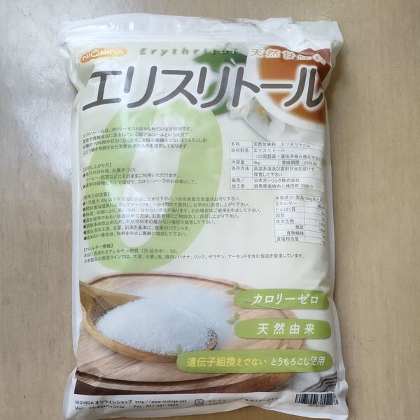 NICHIGAニチガ 天然甘味料 エリスリトール 4kg カロリーゼロ