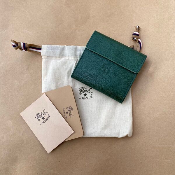イルビゾンテ 折り財布 ミニ財布 三つ折り財布 コインケース 小銭入れ ヴィルデ グリーン