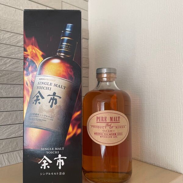 余市 ピュアモルト ニッカNIKKA ニッカ ウイスキー WHISKY シングルモルト レッド 新品 余市蒸溜所限定 2本