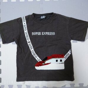 キッズ 子ども服 スパンコール 半袖 Tシャツ 120 電車 はやぶさ こまち