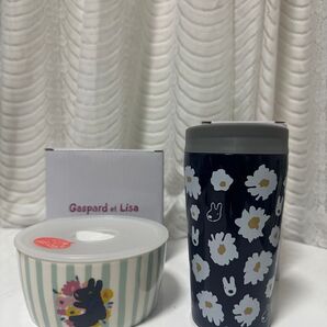 リサとガスパール Gaspard et Lisa レンジキャニスター M タンブラー 花柄 ネイビー
