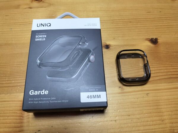 アップルウォッチ 46mm用 TPU BUMPER+SCREEN SHIELD UNIQ製 アップルウォッチカバー SMOKE