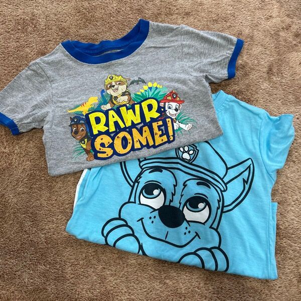 パウパトロール Tシャツ 2枚セット 4T 子供服 男の子服 青色 夏服 海外服