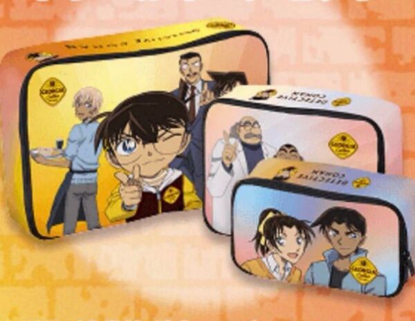 名探偵コナン ジョージア オリジナル トラベルポーチ 3個セット まとめ売り