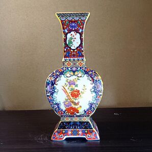 花瓶 花柄 インテリア 置物セラミック製 陶器アンティーク 模造 陶器、オーナメント エナメルカラー、ビンテージ タイル