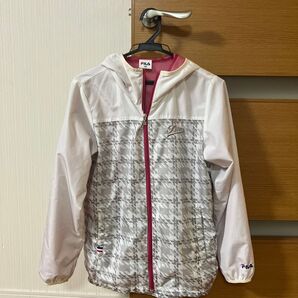 FILA ウィンドブレーカー ギンガムチェック柄 ホワイト/ピンク/グレー M