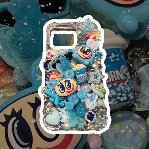 【handmade deco】iPhoneケース エンジェルブルー ナカムラくん iPhone14pro