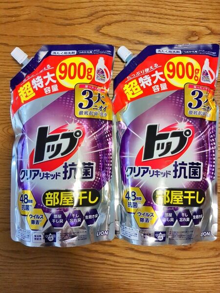 トップ クリアリキッド抗菌 部屋干し 詰め替え 900g×2個セット