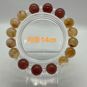 ⑩ストロベリークォーツ、ハニーシトリン、水晶ダイヤモンドカット 天然石 ブレスレット