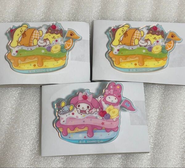 サンリオ クリームinスナック アクリルブローチ マイメロディ ポムポムプリン