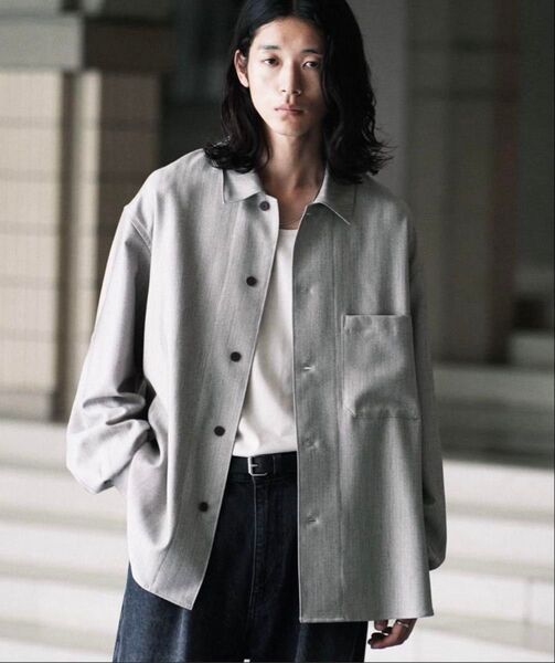 wym lidnm faux wool comfort shirts ヘザーグレー L シャツ 長袖シャツ