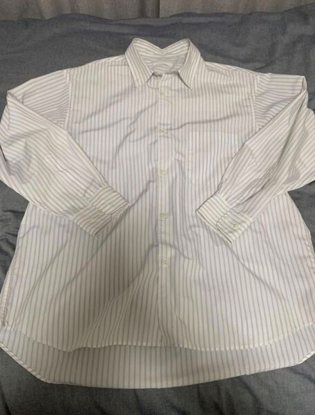 wym lidnm TENCEL STRIPE WIDE SHIRT ホワイト ストライプ Mサイズ 長袖 シャツ
