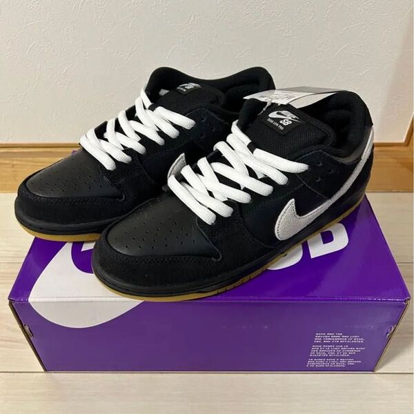 28cm NIKE SB DUNK LOW PRO BLACK WHITE HF3704-003 ナイキ ダンク ブラック