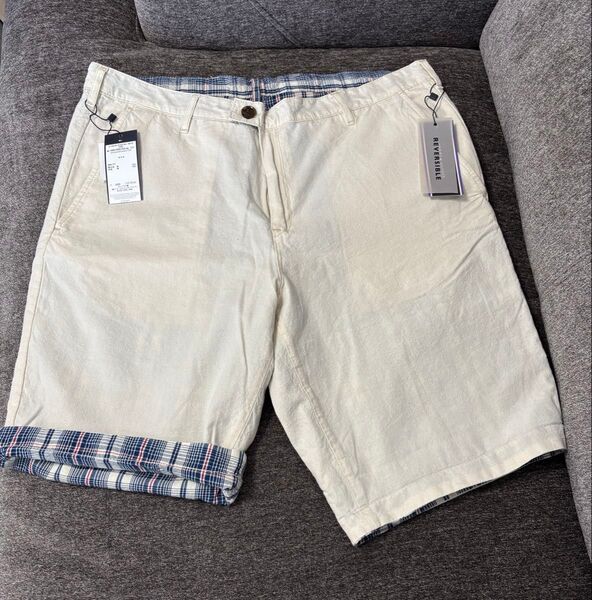 トミーヒルフィガー ハーフパンツ 短パン ショートリバーシブル 白 チェック