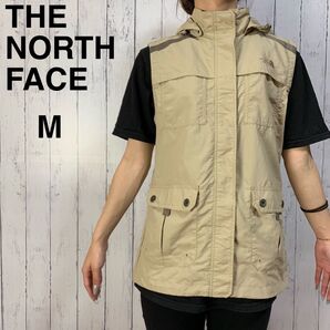 ノースフェイス フーデイベスト アウトドアジャケット レディース M 茶 多機能 THE NORTH FACE ジャケット
