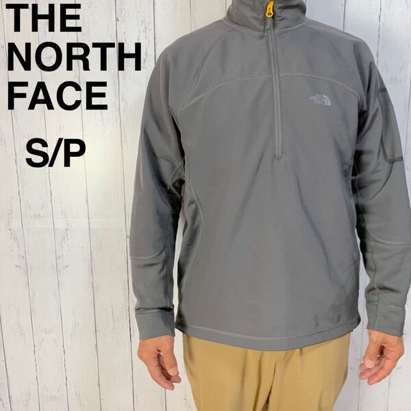 ノースフェイス ソフトシェルジャケット アノラック プルオーバー メンズ M グレー ハーフジップ THE NORTH FACE