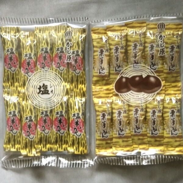 かし原:一口羊羹 栗羊かん10本入り・塩羊かん 10本入り 個包装 計20本