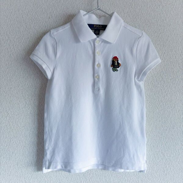 美品 POLO RALPH LAUREN ポロラルフローレン 半袖 ポロシャツ ポロベア 白シャツ 120cm