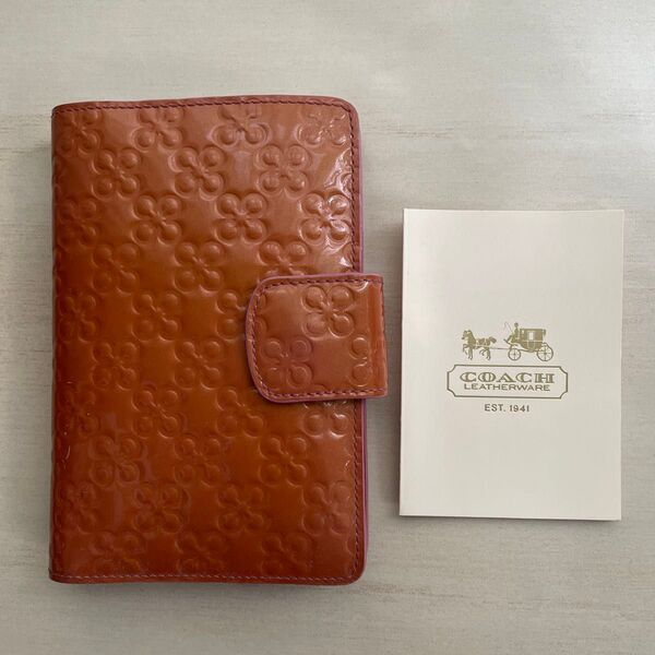 コーチ COACH 手帳カバー エナメル ボールペン付