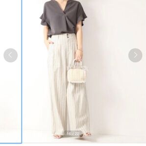 Spick & Span ストライプワイドパンツ