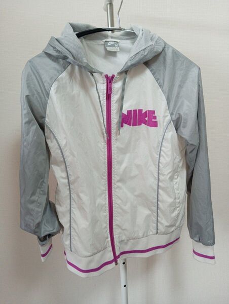 美品 ナイキ NIKE ウィンドブレーカー パーカー M ホワイト 白 グレー ピンク 紫 美品 ジャケット アウター