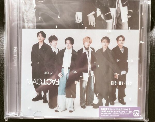 (横尾渉藤ヶ谷太輔) (外付) 初回盤B Kis-My-Ft2 CD+DVD/MAGFACT 25/5/21発売 【オリコン加盟店