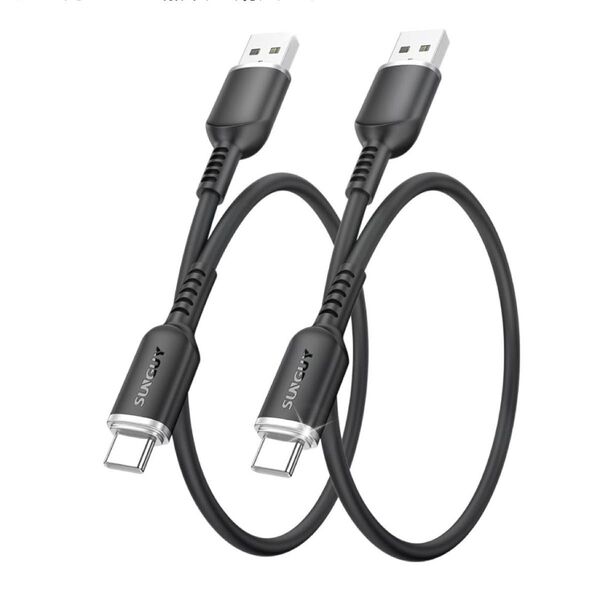 新品 USB Type-C 0.3m ケーブル 充電 2本セット シリコン