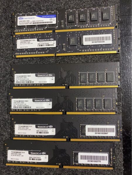 TEAM DDR4 4GB×4枚 & DDR3 4GB×2枚 まとめ売り