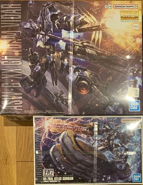 HGアトラスガンダム、MGガンダムヴィダール ガンプラ 積みプラ バンダイ 宇宙世紀、鉄血のオルフェンズ