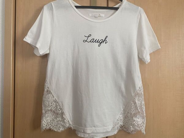 マーキュリービジュー 白Tシャツ 裾レース 薄手 MERCURY Bijou