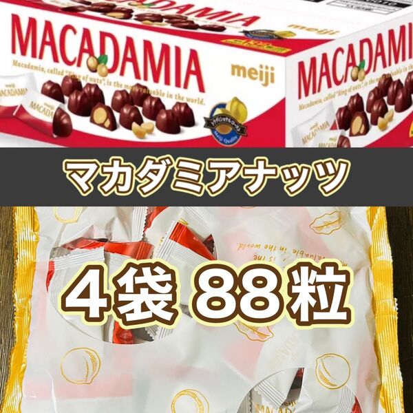 明治 マカダミアナッツチョコレート 4袋 88粒 (1袋22粒入り) 個包装