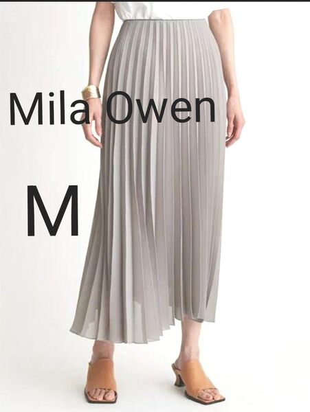 ミラオーウェンMila Owen ウエストコード太幅プリーツスカート M 購入前コメ24h対応再出品