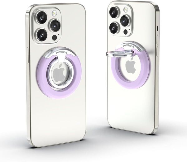 【新品】スマホリング magsafe対応 マグセーフ スマホスタンド iphoneリング マグネット式 携帯リング (ピンク)