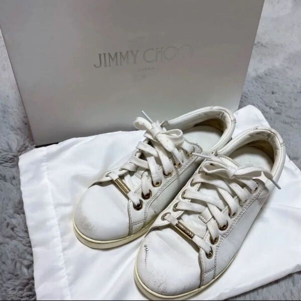 ジミーチュウ jimmychoo スニーカー CASH ホワイト スタッズ 35 約22.5cm 靴 シューズ
